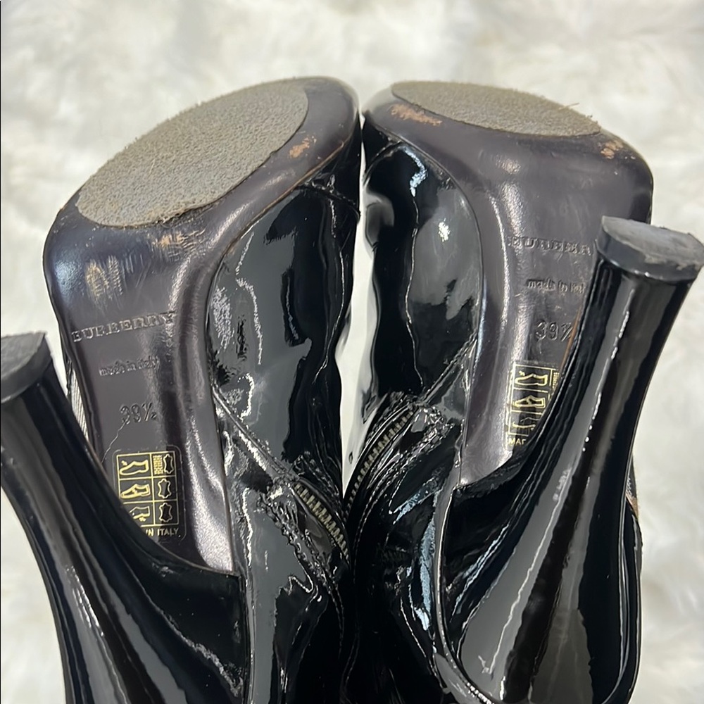 Burberry Black Patent Leather Knee-High Boots - Picture 3 of 4